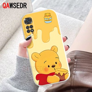 เคสโทรศัพท์มือถือ TPU นิ่ม ปิดด้านหลัง ลายการ์ตูนหมีพูห์ สตรอเบอร์รี่น่ารัก สําหรับ Redmi Note 11 10 Pro