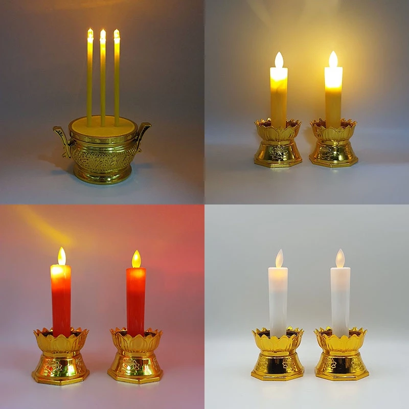 กระถางธูปไฟฟ้า (แบบสั้น) LED CANDLE เชิงเทียนปลอม เทียนใส่ถ่าน เทียนไฟฟ้า ธูปLED ธูปไฟฟ้า ชุดธูปเทียน เทียนอิเล็กทรอนิกส