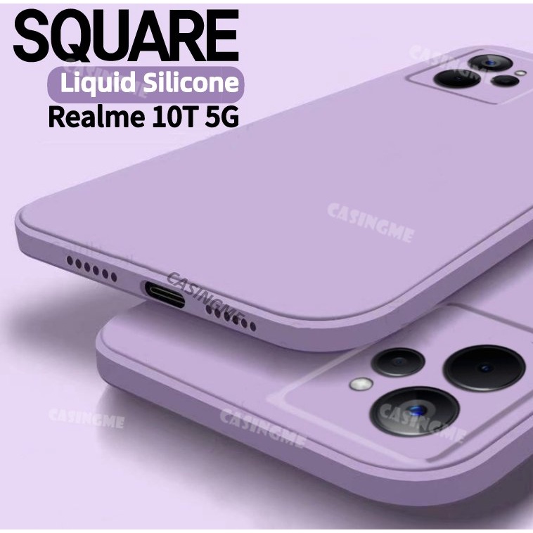 เคสโทรศัพท์ซิลิโคน TPU แบบนิ่ม ทรงสี่เหลี่ยม กันกระแทก สําหรับ Realme 10T 5G 2023 Realme 10T 5G Real