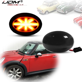 Ijdm โลโก้แจ็คยูเนี่ยน ไฟเลี้ยว LED สีเหลืองอําพัน สําหรับ MINI Cooper Gen2 R55 R56 R57 R58 R59