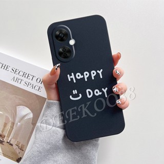 ใหม่ เคสโทรศัพท์มือถือ TPU นิ่ม ผิวด้าน ลายหน้ายิ้ม Happy Day สีพื้น สําหรับ OnePlus Nord CE 3 2 Lite 2T N10 11 5G 1+ Nord CE3 Lite 2023