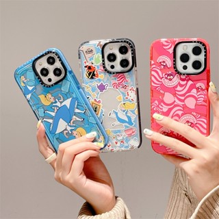 Casetifg เคสโทรศัพท์มือถือ ซิลิโคนนิ่ม TPU ใส กันกระแทก ลายอลิซ อิน วันเดอร์แลนด์ กลิตเตอร์ ระยิบระยับ แฟชั่น สําหรับ iPhone 14 11 13 12 Pro Max