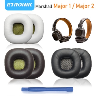 ETRONIK แผ่นรองหูฟังทดแทนแบบนุ่ม 2 แพ็คแผ่นรองหูฟังสำหรับ Marshall Major II, Major 2 หูฟังเมมโมรี่โฟมครอบหูฟัง Earmuffs Perfect Fit อะไหล่ซ่อม