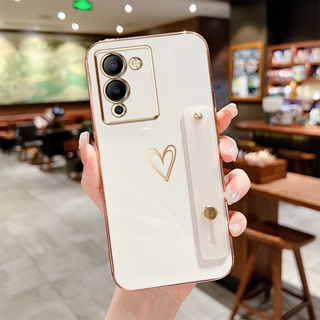 เคสโทรศัพท์มือถือ ซิลิโคน กันกระแทก ลายหัวใจ หรูหรา พร้อมขาตั้ง สําหรับ Infinix Note 12 G96 X670