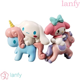 Lanfy ฟิกเกอร์ อนิเมะยูนิคอร์น My Melody Cinnamoroll ของขวัญคริสต์มาส สําหรับตกแต่งเค้ก