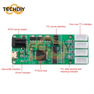 Ft4232-4ttl โมดูลพอร์ตอนุกรม DC 5V 3.3V 2.5V 1.8V 4 ช่องทาง TTL FT4232HL