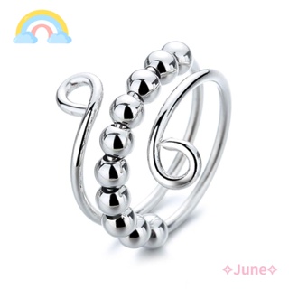 JUNE Anxiety Ring Spiral Beads Relief Antistress Double layer Antistress Fidget Spinner Toys