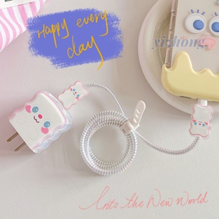 เคส TPU นิ่ม ป้องกันสายชาร์จ ลายสุนัข Cinnamoroll น่ารัก สําหรับ IPhone 20W 18W 5 ชิ้น