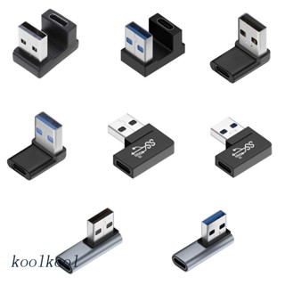 Kool อะแดปเตอร์ USB 3.0 ตัวผู้ เป็น Type C ตัวเมีย มุมซ้าย 90 องศา 10Gbps สําหรับแล็ปท็อป