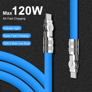 120w 6A โลหะผสมสังกะสี 180° สายชาร์จโทรศัพท์มือถือ Type-C แบบหมุนได้ สําหรับ Samsung A24 A54