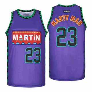 เสื้อกีฬาบาสเก็ตบอล MARTIN 23 MARTYMAR คุณภาพสูง สีม่วง สีแดง แฟชั่นฤดูร้อน สไตล์ฮิปฮอป 2023