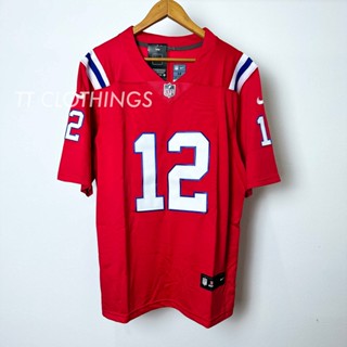 เสื้อกีฬาแขนสั้น ลายทีมชาติฟุตบอล NFL American Football Premium Jersey Rugby Tom Brady #เสื้อกีฬาแขนสั้น ปักลาย Buccaneers Patriots พลัสไซซ์ สําหรับผู้ชาย 12 ชิ้น