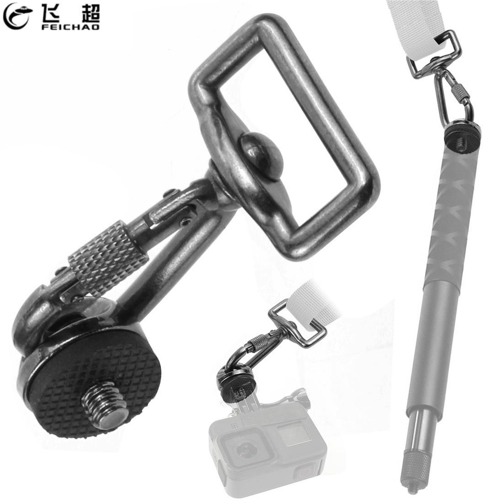 FEICHAO กล้อง DSLR โลหะล็อคความปลอดภัย Quick Release Buckle & 1/4 สกรูสําหรับสายคล้องไหล่ Mount Carabiner Hook อุปกรณ์เสริม
