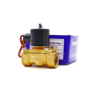 2W-250-25 TIANYU SOLENOID VALVE โซลินอยด์วาล์วทองเหลือง ขนาด 1" (25mm) แบบปกติปิด NC AC220V, DC24V, DC12V