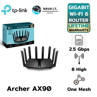 COINSคืน15%⚡FB9JMZV6⚡ TP-LINK ARCHER AX90 เราเตอร์ AX6600 TRI-BAND GIGABIT WI-FI 6 รับประกันศูนย์ตลอดอายุการใช้งาน