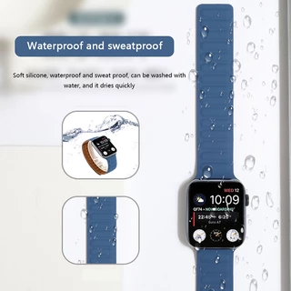 สายซิลิโคนแม่เหล็ก กีฬา กันน้ำ สำหรับ Apple Watch Series 11 10 9 8 7 SE 6 5 4 3 Ultra iWatch ขนาด 40มม. 44มม. 46มม. 41มม. 45มม. 49มม.