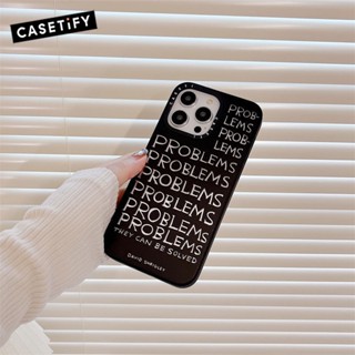 Problems เคสโทรศัพท์มือถือกระจก กันกระแทก ลาย David Shrigley X CASETiFY สําหรับ IPhone 11 12 13 14 Pro Max IPhone 14 Pro Max IPhone 13 Pro IPhone 12