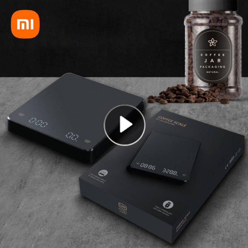 Mijia Kitchen Scale Precision Electronic Scale เวลาอัตโนมัติ LED Digital Scale Coffee Scale Househol