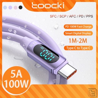 Toocki 100W สายชาร์จเร็ว Type C สายเคเบิล Usb C สายเคเบิล Type C เป็น Type C สายชาร์จข้อมูล ชาร์จเร็ว สําหรับโทรศัพท์ android samsung realme