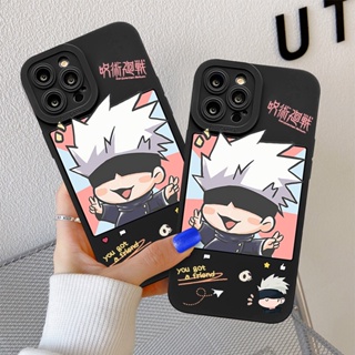 เคสโทรศัพท์มือถือ ซิลิโคนนิ่ม กันกระแทก ลาย Jujutsu Kaisen Gojo Satoru น่ารัก สําหรับ iPhone 11 Pro Max 14 13 12 8 7 Plus XR X XS SE 2020