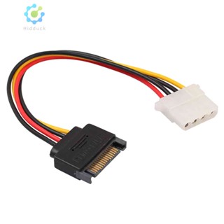 สายเคเบิลพาวเวอร์ SATA 15-Pin ตัวผู้ เป็น Molex 4-Pin ตัวเมีย 8 นิ้ว สําหรับ PCe Riser [Hidduck.th]