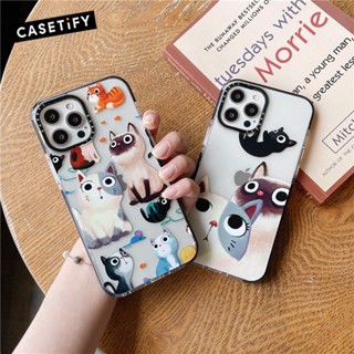 เคสโทรศัพท์มือถือแบบใส กันกระแทก ลายการ์ตูนแมว สําหรับ IPhone 11 12 13 14 Pro Max 14 Pro Max 13 Pro 12