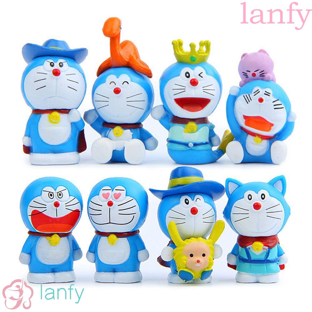 Lanfy โมเดลตุ๊กตาฟิกเกอร์ Doraemon 8 ชิ้น ต่อชุด
