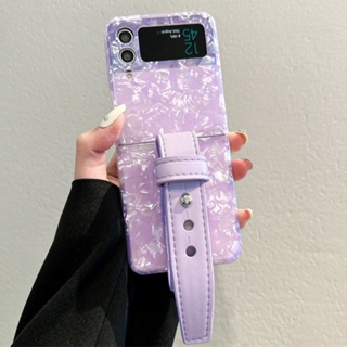 【เคสพับได้】เคสโทรศัพท์มือถือ Tpu นิ่ม กันกระแทก ลายการ์ตูนเด็กผู้หญิง พร้อมสายคล้องข้อมือ สําหรับ SAMSUNG Z Flip3 Flip4 W23