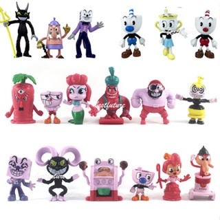 โมเดลฟิกเกอร์ PVC อนิเมะ The Cuphead Show Mugman Mecup and Brocup ของเล่นสําหรับเด็ก