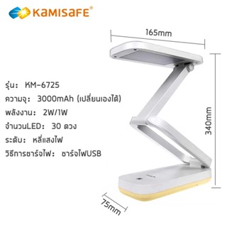 The Lamp mhfsuper โคมไฟอ่านหนังสือ โคมไฟตั้งโต๊ะ โคมไฟ LED 6725 รุ่นTable-Light-Portable-foldable-TSM-KM-6725-01A-Song