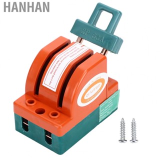 Hanhan Safety Switch 2 Pole 63A AC 220V Single Throw ABS Copper Disconnect  Switch for Fail Safe Circuit Breakers