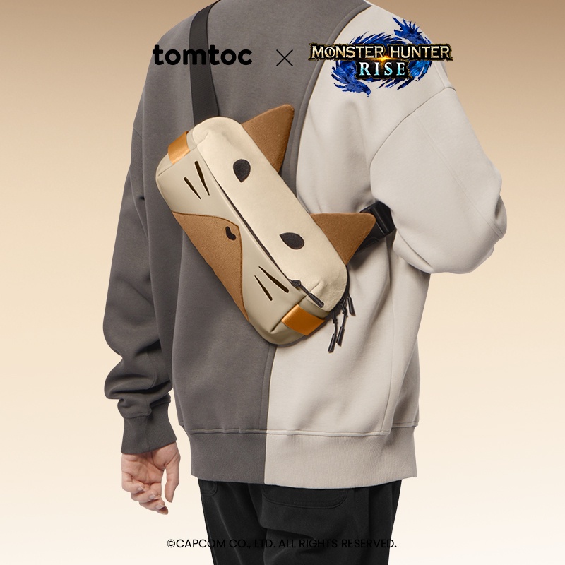 tomtoc X Monster Hunter Hunt Entourage Crossbody Shoulder Bag T21S1 can accommodate Switch/ Ipad mini 8.3-inch 4L multi-function