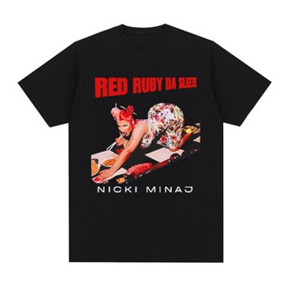 เสื้อยืด ผ้าฝ้าย พิมพ์ลายอัลบั้มเพลง Nicki Minaj Red Buby Da Sleeze สไตล์วินเทจ สําหรับผู้ชาย