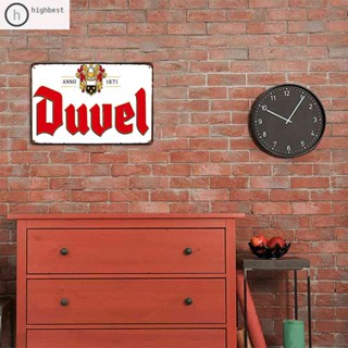 Duvel ป้ายโลหะดีบุก สไตล์วินเทจ สําหรับบาร์ ผับ คลับ คาเฟ่ โรงรถ โปสเตอร์