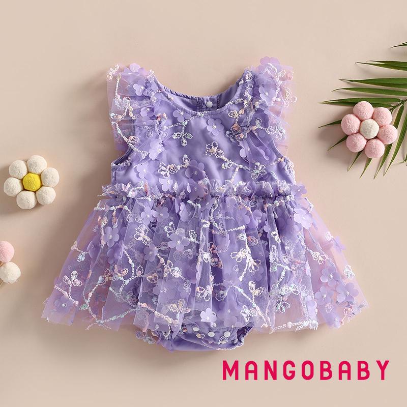 Mgg-ทารกเด็กทารกromper 3DปักแขนกุดลูกเรือคอJumpsuitsฤดูร้อนสบายๆน่ารักBodysuits