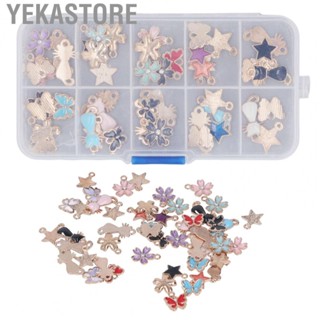 Yekastore Butterfly Charm  Vivid Colors Flower Charm Premium Alloy Widely Used 48Pcs  for Necklace