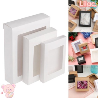 LILAC 10Pcs Paper Gift Box Vintage Color Kraft Paper Kids Gift Present Case Candy Wrapping Bag