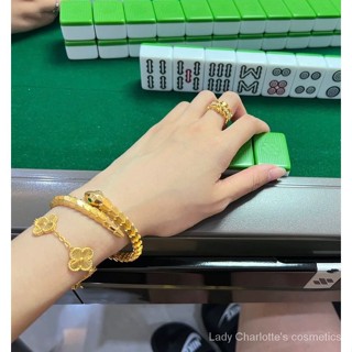 [0525]SDY Gift  Mothers Day  Best friend  Girlfriend  Entry lux Same Style Snake Bracelet Pork Belly Bracelet Four-Leaf Clover Bracelet Meaning Wealth and No Fading Ornament New 0