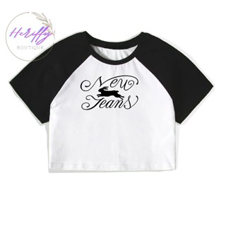 New Jeans Logo KPOP Crop Top Slim Fit