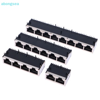 Abongsea ซ็อกเก็ตเชื่อมต่อเครือข่ายอีเธอร์เน็ต LAN PCB RJ45 59 8 พอร์ต 1x2 4 6 8 พอร์ต