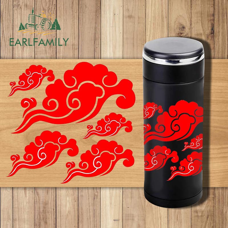 Earlfamily สติกเกอร์ กันน้ํา ลายกราฟฟิตี้นารูโตะ เมฆ 13 ซม. x 12.2 ซม. สําหรับติดตกแต่งรถยนต์ แล็ปท็อป รถจักรยานยนต์ Aquaflask Windows