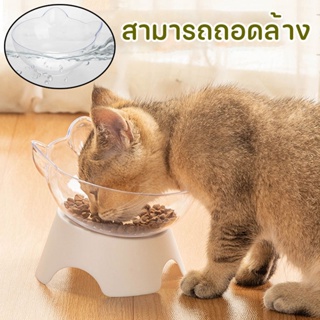 🐱พร้อมส่ง🐱 ชามอาหารแมว ชามข้าวแมว ชามอาหารหมา ชามสัตว์เลี้ยง ชามใส่อาหารสำหรับสัตว์เลี้ยง ชามอาหารแบบเอียง15องศา