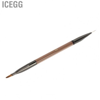 Icegg Painting Nail Art Brush  Transparent Brown Dual End Nail Art Brushes  for Beauty Salon