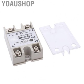 Yoaushop SSR Module  AC24‑480V 3‑32VDC Metal PBT Noiseless 80A Single Phase Solid State Relay 50 60Hz  for Temperature Controller