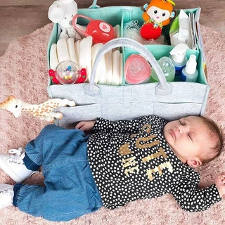 COD👶กระเป๋าเก็บผ้าอ้อมเด็ก ทรงตะกร้า ตะกร้าเก็บ ถุงมัมมี่แบบพกพา แบบพกพา จัดเก็บอุปกรณ์อาบน้ำ ของเล่น