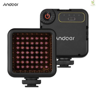 Andoer ไฟอินฟราเรด IR49S Mini IR มองเห็นกลางคืน สําหรับกล้องวิดีโอ แบตเตอรี่ในตัว 6.5