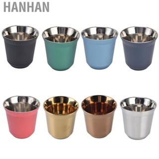 Hanhan 80ml Stainless Steel Coffee Mug Double Wall Insulated Heat Resistant Household