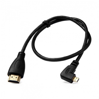 Xiwai สายเคเบิล Micro HDMI เป็น HDMI ตัวผู้ HDTV 90 องศา สําหรับโทรศัพท์มือถือ แท็บเล็ต กล้อง