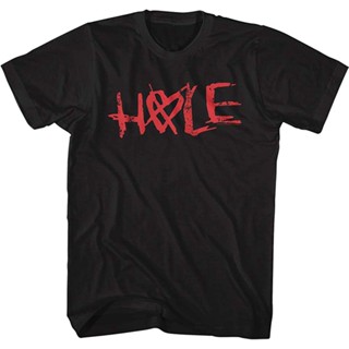 แผ่นดิน  เสื้อยืดคอกลมแขนสั้น Hole Rock Band Hole Crossed Heart Logo Graphic Tee : เสื้อผ้า รองเท้า และเครื่องประดับ