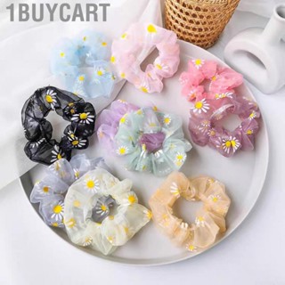 1buycart Hair Scrunchies Elastic Soft Gauze Daisy Pattern Large Intestine Bands Accessories